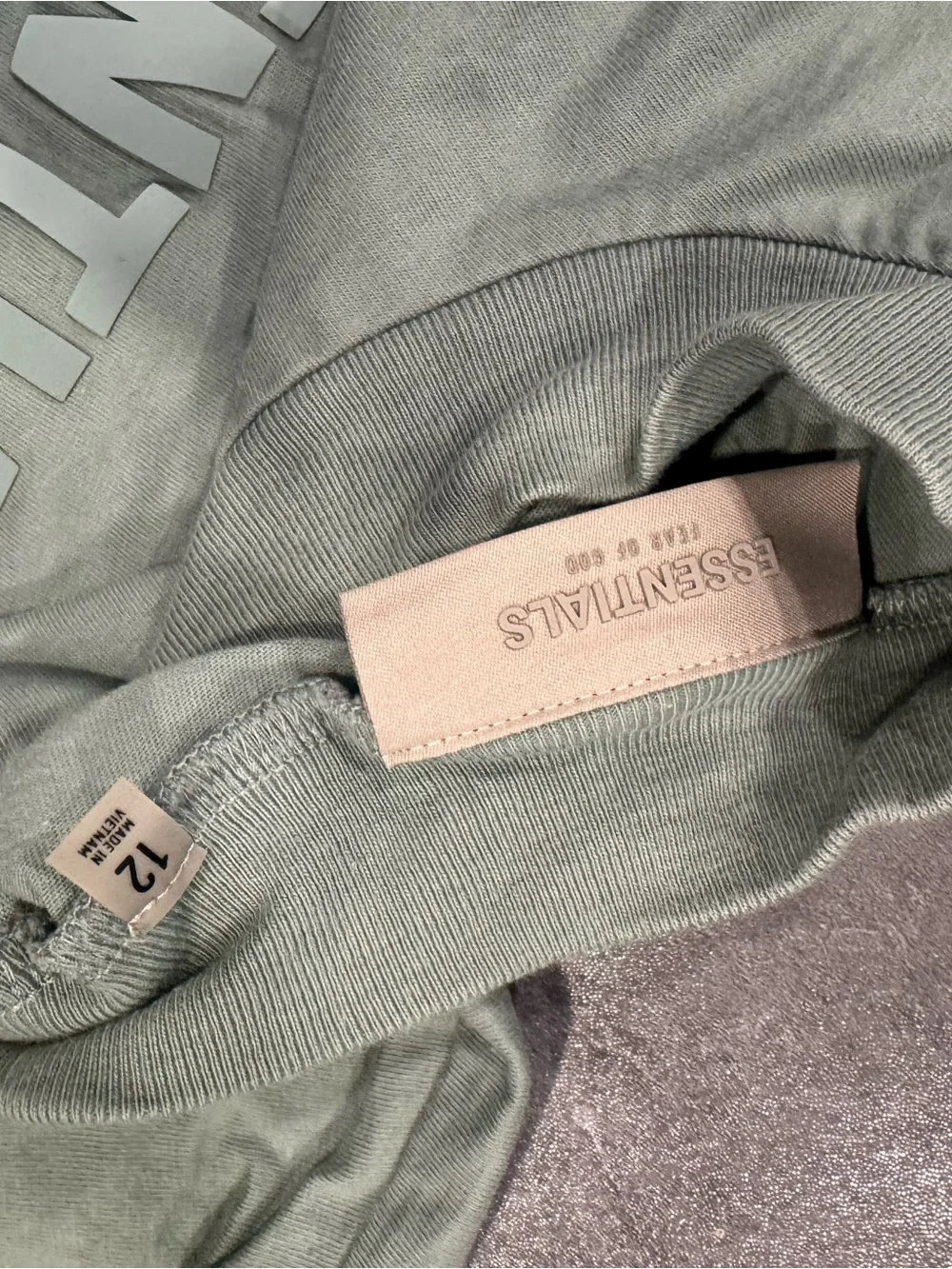 Fear of God Sage Green ESSENTIALS Short Sleeve Tee